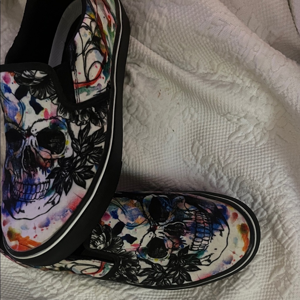 Colorful Skull Print Women's Sneakers